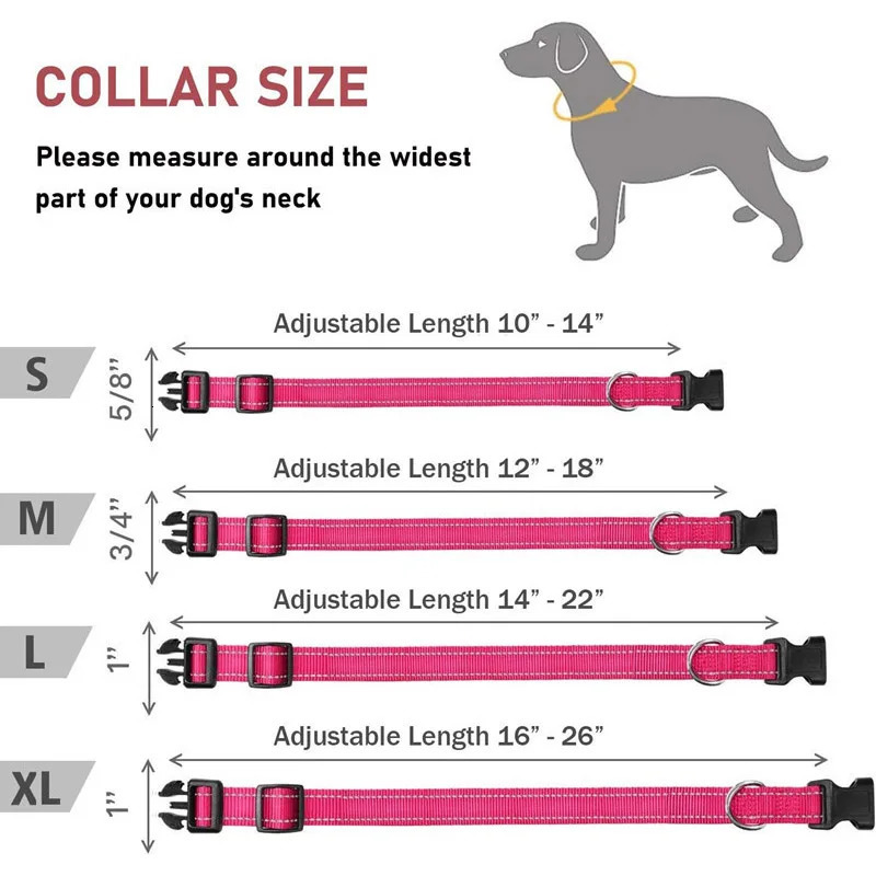 Reflective Dog Collar Strap With Adjustable Safety Nylon Pet Traction Rope Suitable For Small And MediumSized Pets 251110