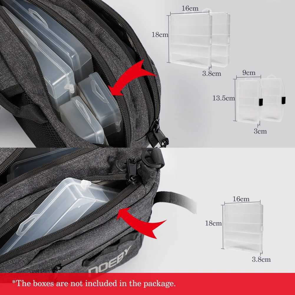 NOEBY Sling Pack Tackle Bag Waterproof Nylon Fishing Bag 2 Size Multifunctional Outdoor for Camping Hiking Fishing Tackle Bag Z250411