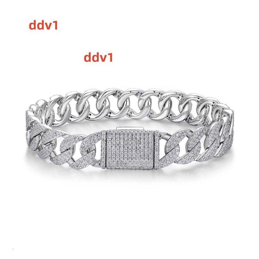 Hip Hop Style S925 Sterling Silver Moissanite Chain Bracelet D Color VVS1 Lab Diamonds 18K Gold Rose Gold White Gold Jewelry