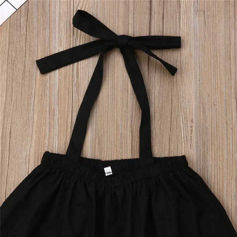 1-5 year baby girl summer clothing set shoulder solid color cut top+striped pants leg set girl 2-piece casual setXJ250410