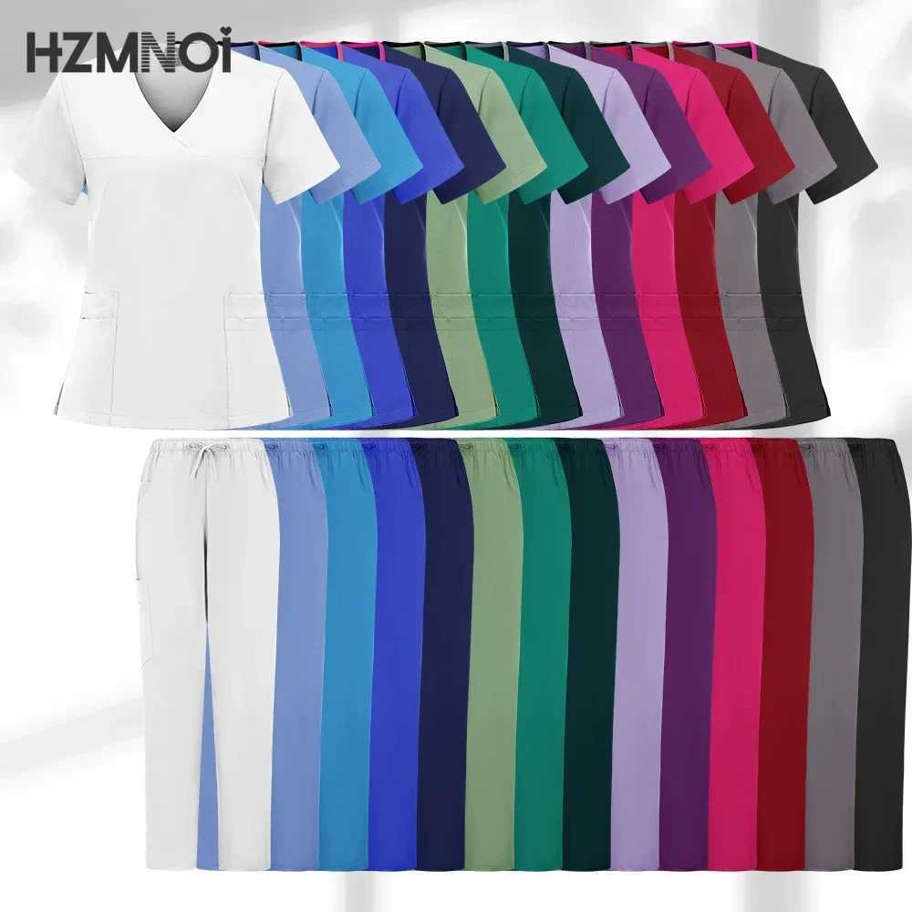 Hospital Surgical Uniforms Women Beauty Tops Pant Medical Nurse Uniforms Scrubs Set Clinical Nursing Accessories Doctors Clothes X250410