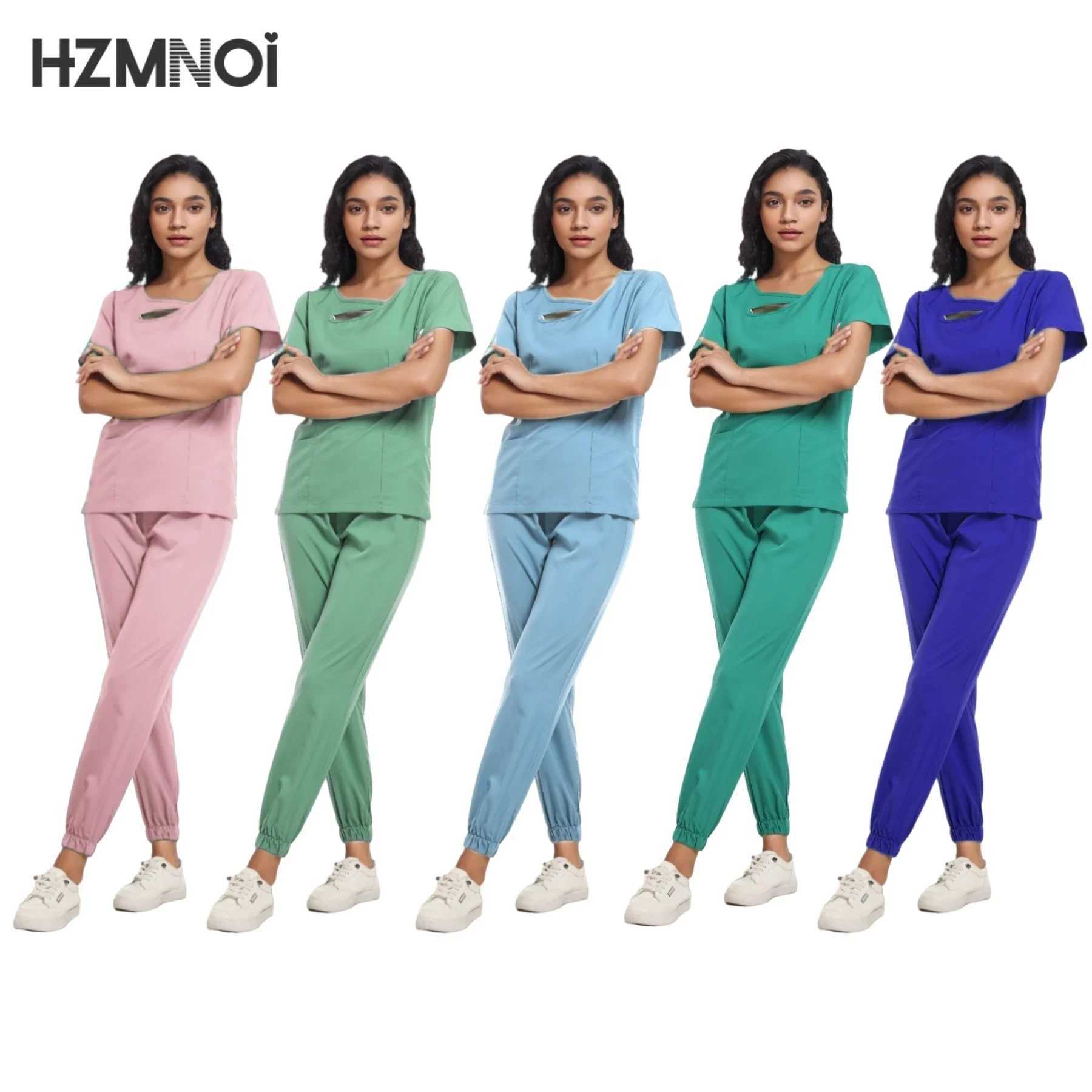 Woman Scrub Set Medical Nurse Surgical Uniforms Beauty Sn Workwear Clinical Scrubs Top + Pants Spa Doctor Nursing Tunic Suit X250410