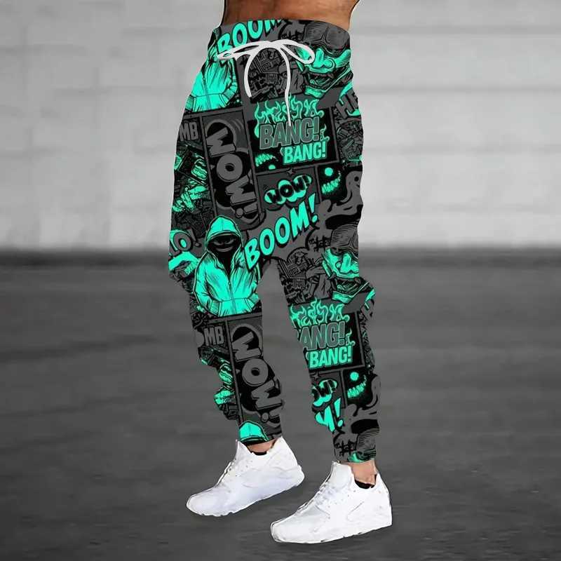 Spring Autumn Mens 3D Digital Printing Running Pants Mens Casual Running Trouser Youth Mens Hip Hop Sports TrouserXJ250410
