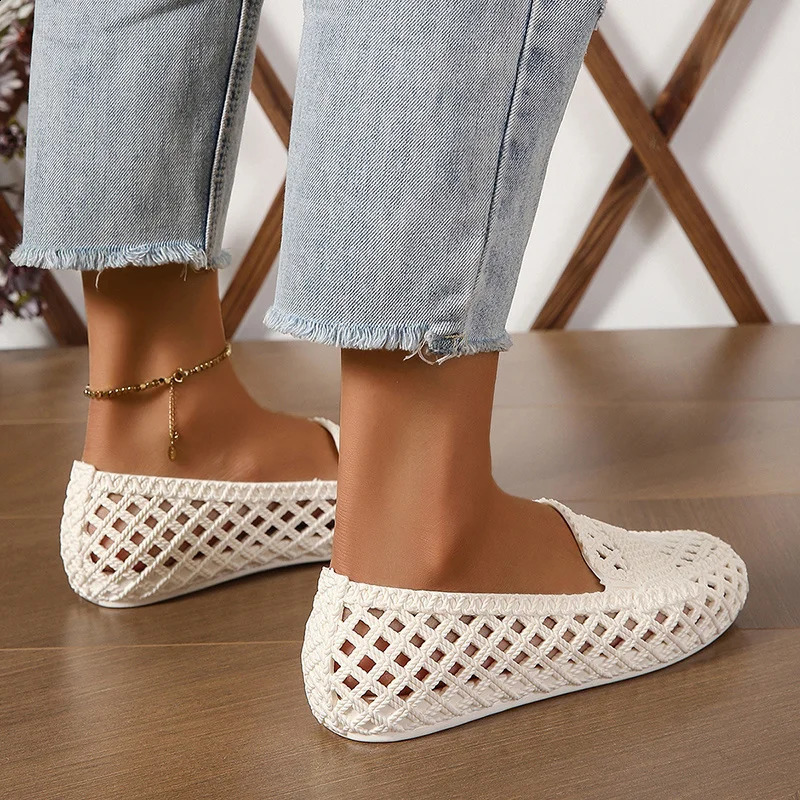 summer mesh breathable outerwear fashionable comfortable wear-resistant Versatile womens flat top sandals 250430