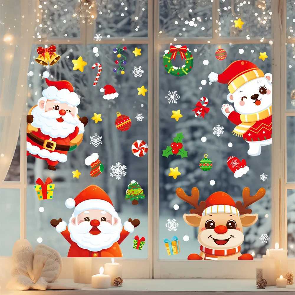 Christmas Window Sticker Merry New Year Decorations For Home 2026 Cristmas Ornament Xmas Navidad Natal Gifts Festive 2025M251111
