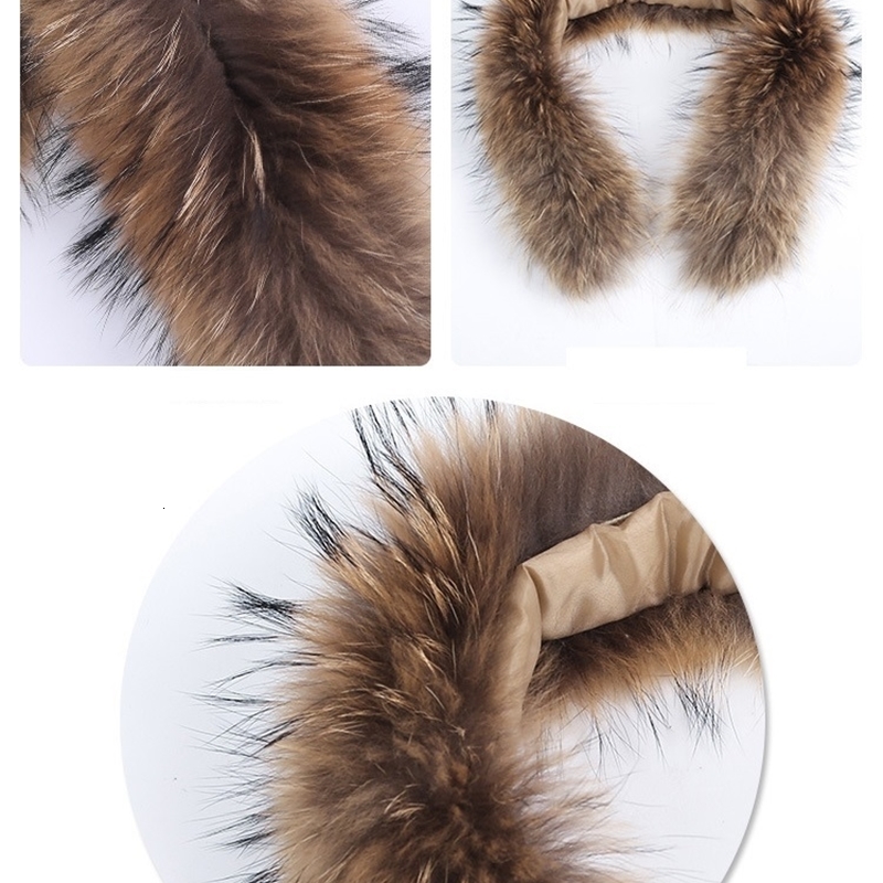 100 Natural Jacket Fur Collar Raccoon Fur Women Scarves Winter Coat Female Neck Cap Long Warm Genuine Fur Scarf 70cm 251024CJ