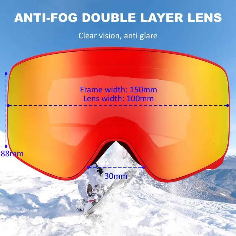 Kids Large Frame Ski Goggles OTG Snow Snowboard Goggles Doulbel-layer HD Anti-fog Lens for Boys Girls 5-14 Years Old K251110