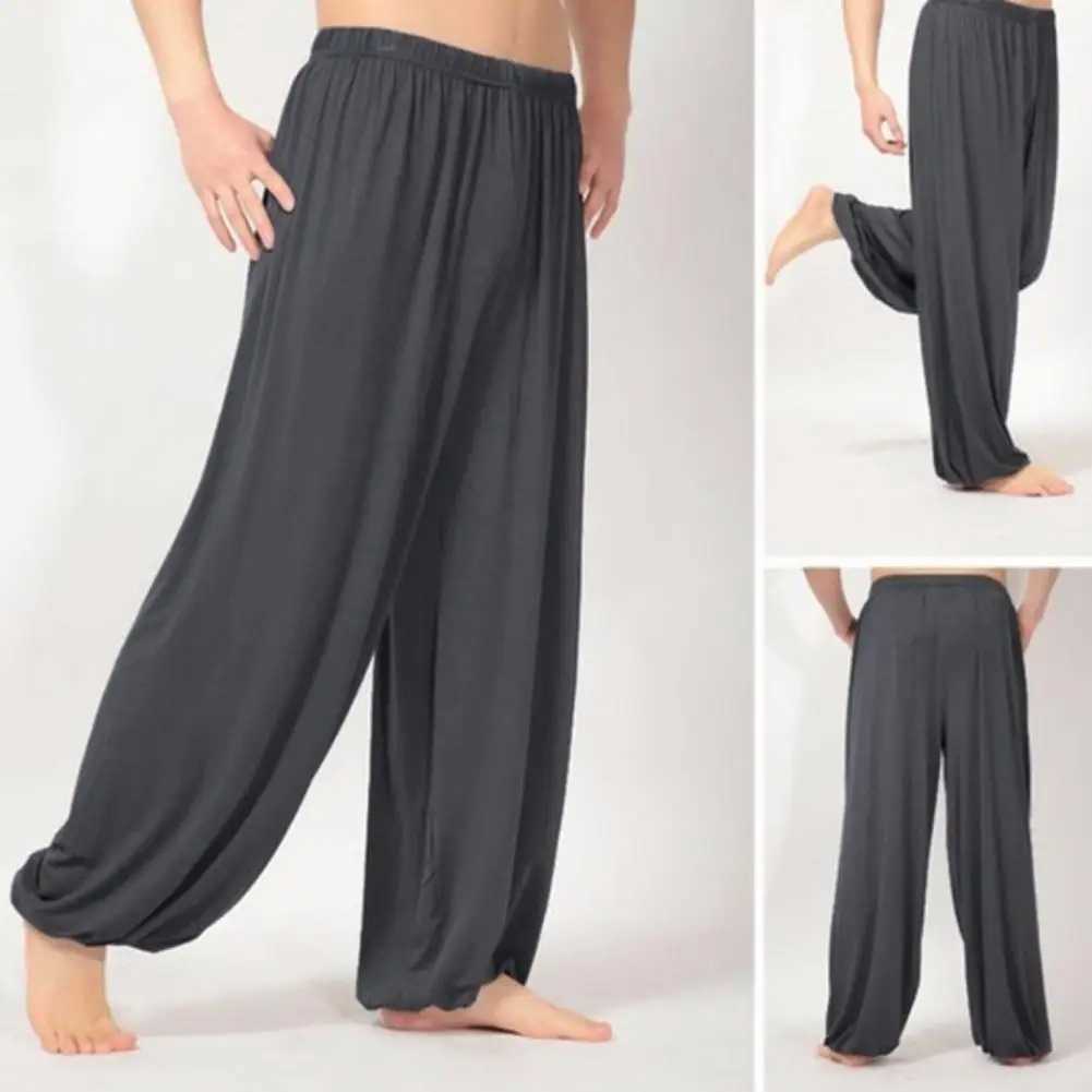 Solid color loose straight pants mens sports pants fashion casual spring clothing mens sports yoga pants fashion dance clothesXJ250410