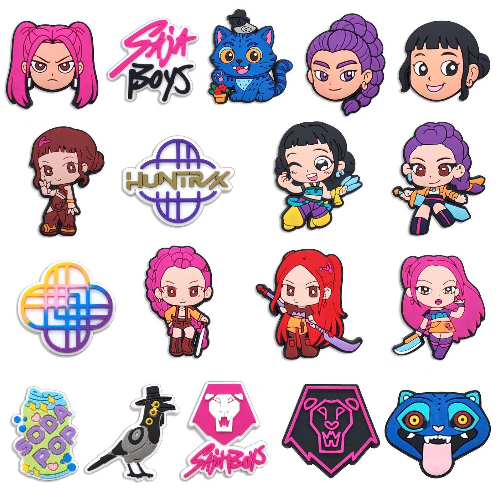 18-100pcs KPop Demon Hunters Shoe Charms For Clogs Ghost Shoe Decoration Premium Quality Popular Shoe Accessories Great Gift Z251111