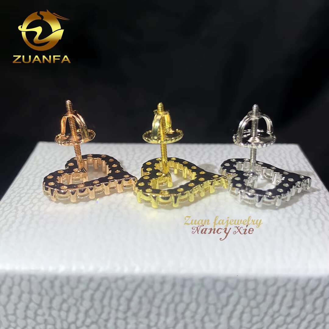 Iced Out 925 Silver Moissanite Diamond Jewelry GRA Vvs Moissanite Men Women Hip Hop Earring Stud Earrings