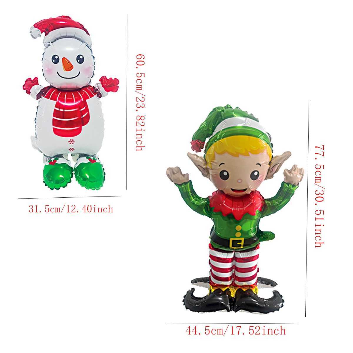 Christmas 1pc Small Stand Pedestal Christmas Theme Santa Claus Snowman Tree Elf Car Shape Foil Balloons Christmas Decoration Navidad 2026 Y251111