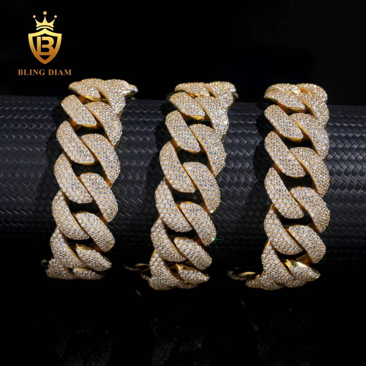 Iced Out VVS Moissanite Diamond Fine Jewelry Sterling Silver 925 Hip Hop Miami Cuban Link Chain Necklace