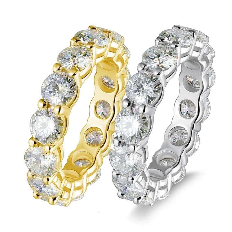 Super Flash 0.5ct Moissanite Ring GRA Certificate Laboratory Diamond Rings Womens Wedding Jewelry 18K Gold Plated S925 Silver