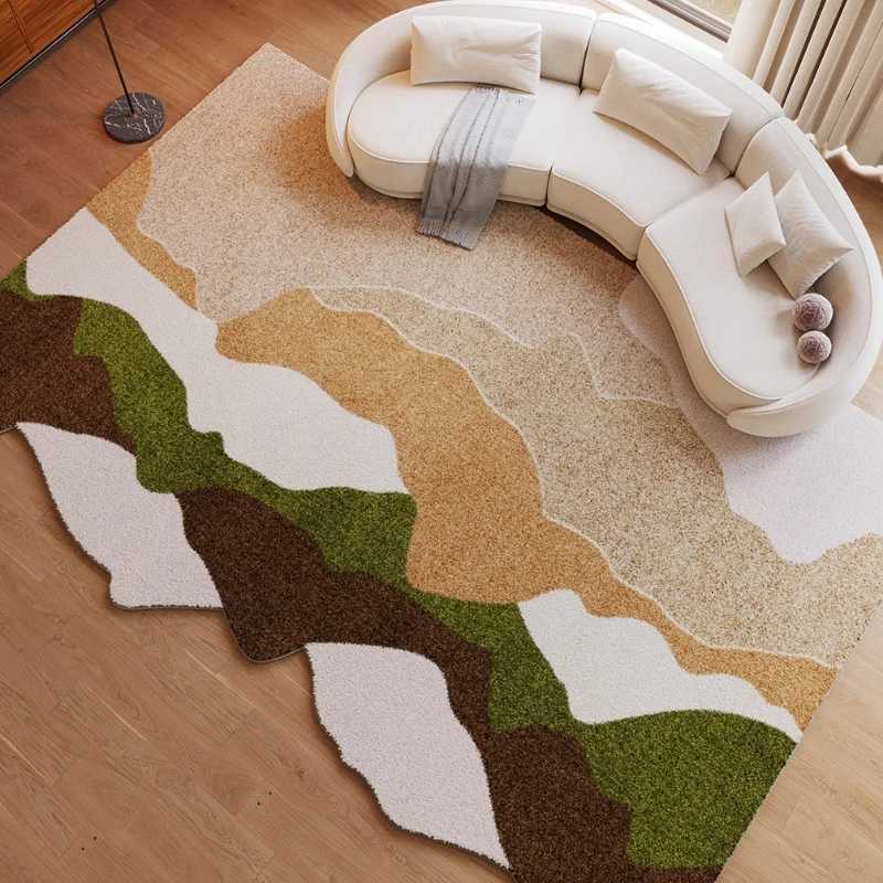 French Style Bedroom Sea Waves Decor Carpet Irregular Shapes Carpets for Living Room Home Thick Plush Floor Mat Fluffy Soft Rug Y251110