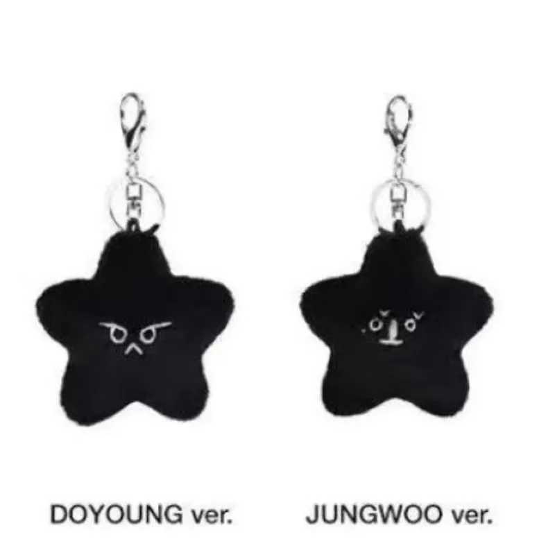 MARK DoYOUNG HAECHAN TAEYONG keychain black glowing pentagonal heart-shaped plush pendant suitable for fan gifts W250411