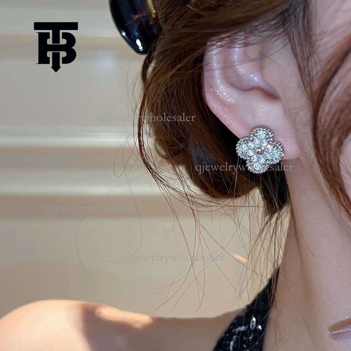 TB BHULAMTE Designer Fashion Shell Silver Needle Earrings European And American High End Luxury Korean Style Earrings Women's Jewelry Trendy Temp