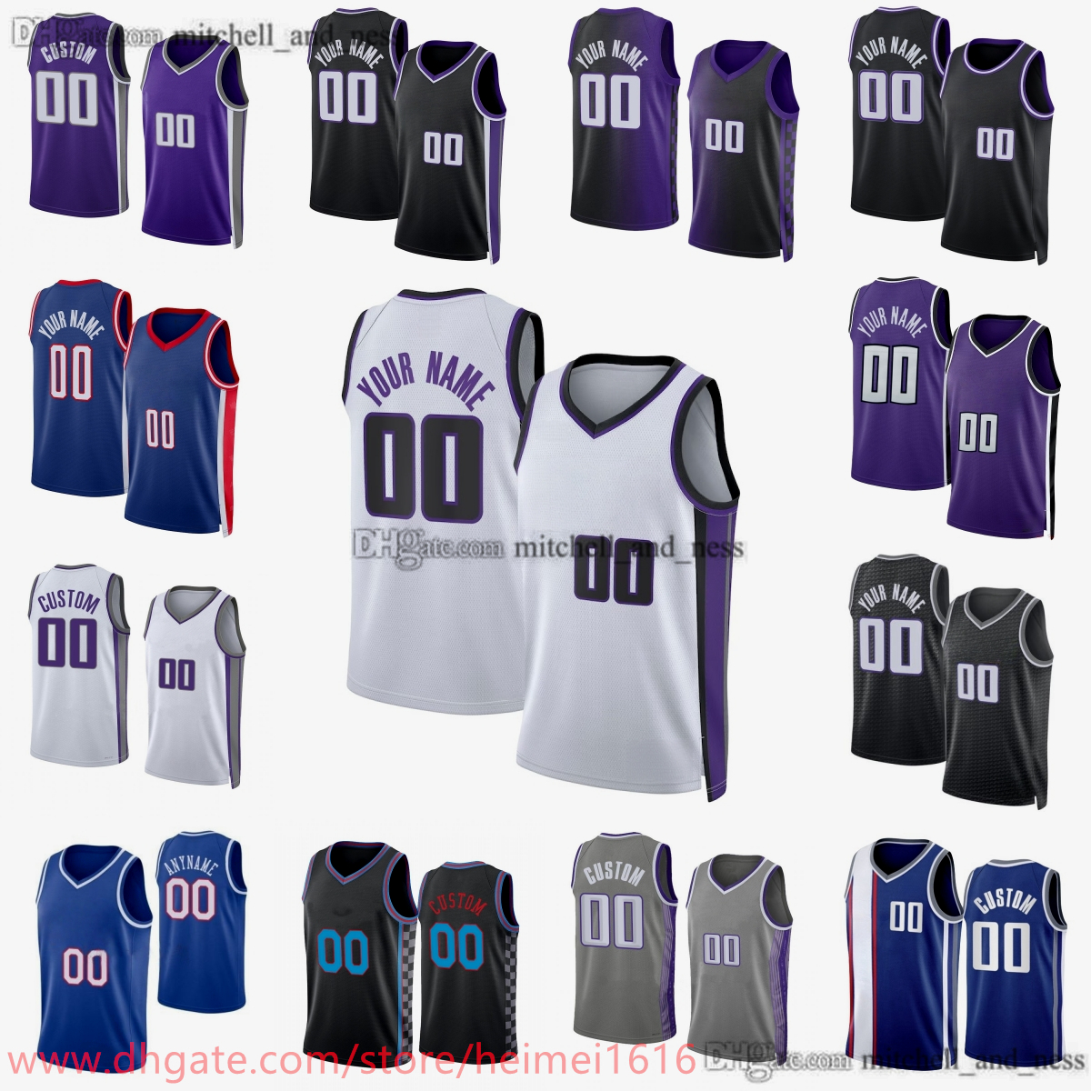 Printed New City Basketball 13 Keegan Murray Jersey 11 Domantas Sabonis 10 DeMar DeRozan 8 Zach LaVine 17 Dennis Schroder 18 Russell Westbrook Malik Monk Devin Carter