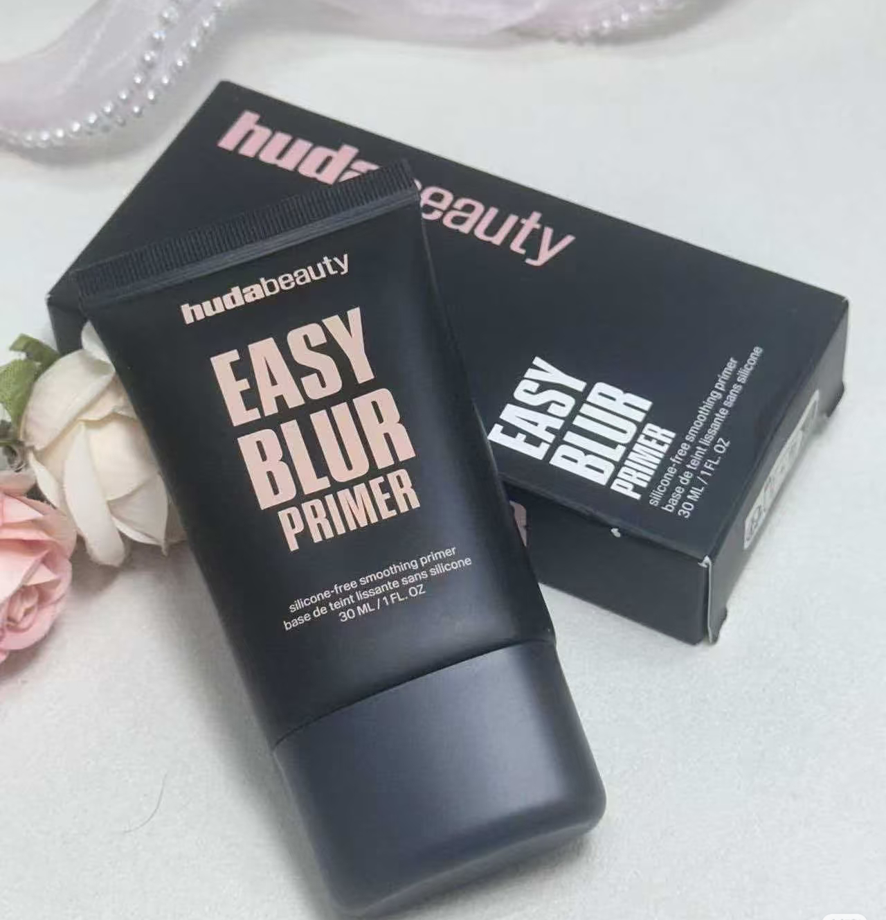 HUDA Beauty New Easy Blur Natural Air Moisturizing Soft Pyramide Skin Liquid Foundation Primer Silicone Free Smooth Pore Pre Makeup Lotion 30ml High Q