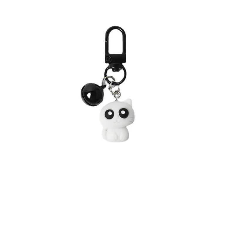 Creative Black and White Cat Cute Versatile Car Keychain Pendant Backpack Pendant Cuet Keychain W250411