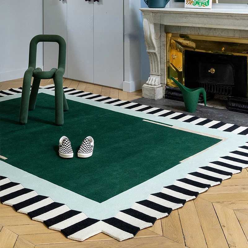 American Retro Carpets Living Room Thicken Flannel Floor Mat Home Lounge Rug Irregular Bedroom Decor Anti-slip Carpet Office Y251110
