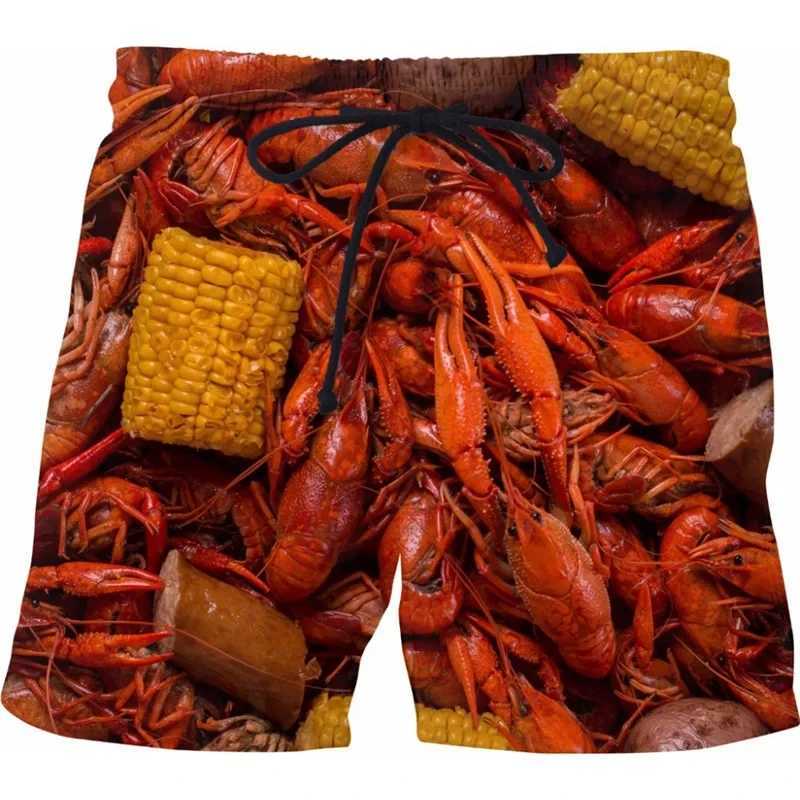 Interesting Fat Beef Hot Dog Mens 3D Printed Shorts Street Hip Hop Beach Shorts Skateboarding Swimming Shorts Womens ShortsW250410