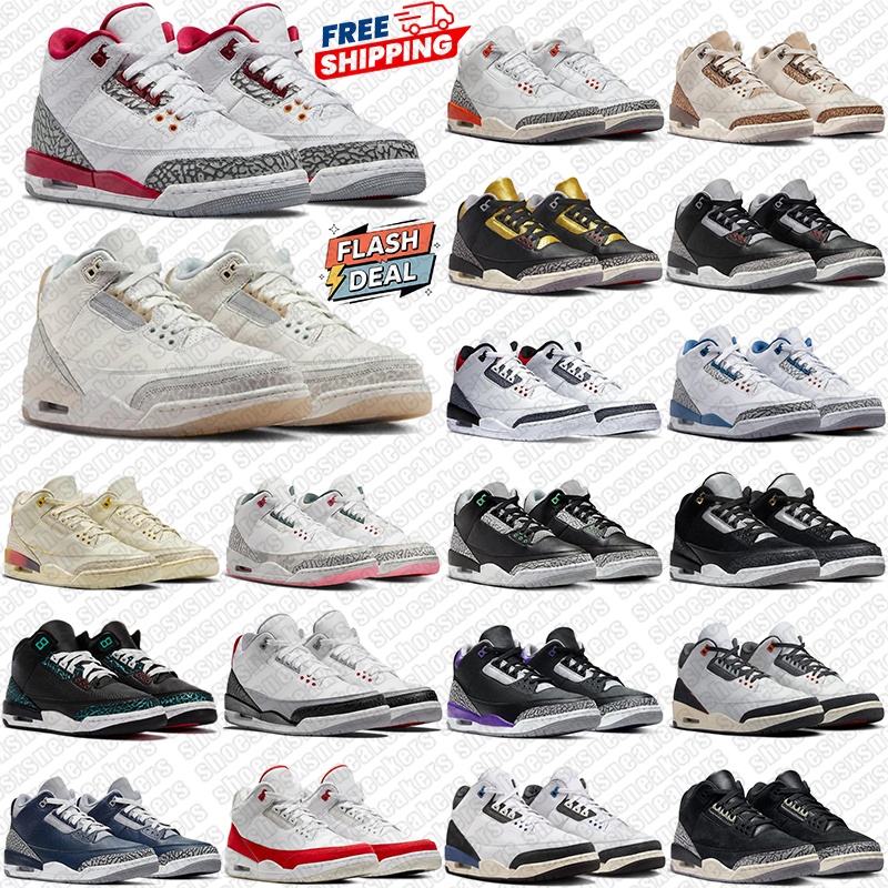 Free shipping designer Basketball Shoes 3 Men Women 3s Casual Shoes Black Cat White Pine Green Blue Dark Iris Muslin Cool Grey Breathable Outdoor Trainers Sneakers