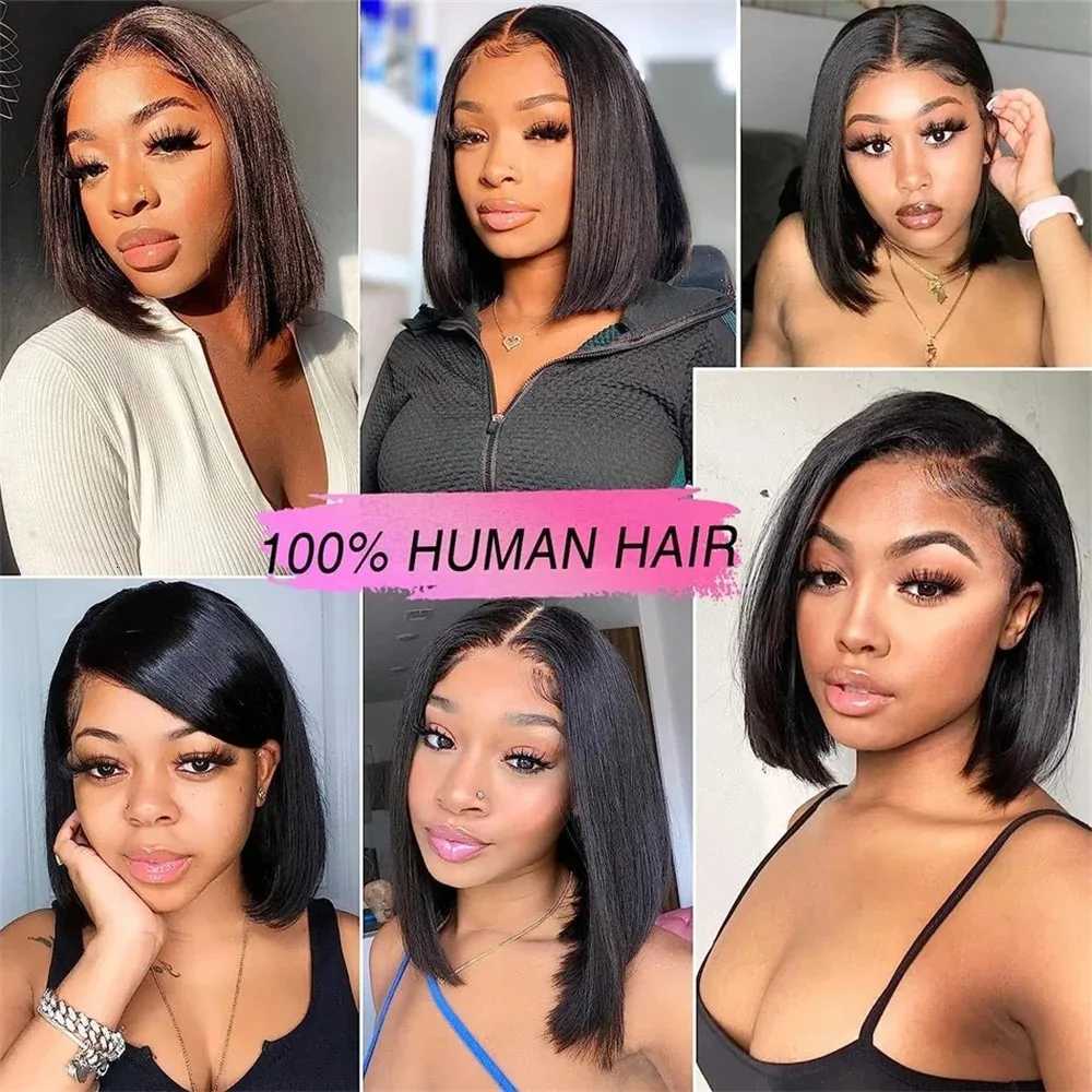 Short Straight Bob Wigs Human Hair 13x4 Bob Lace Front Wigs 180 Densit 12 Inch Brazilian HD Lace Frontal Wig For WomenT251111