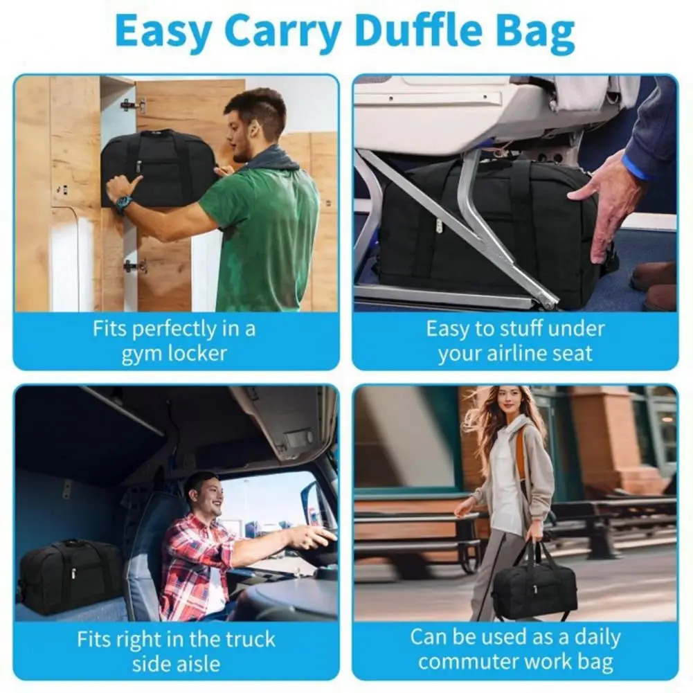 Travel Duffle Bag Large Capacity Multiple Pockets Zipper Waterproof Oxford Cloth Outdoor Weekender Overnight Gym Workout Luggage 251110