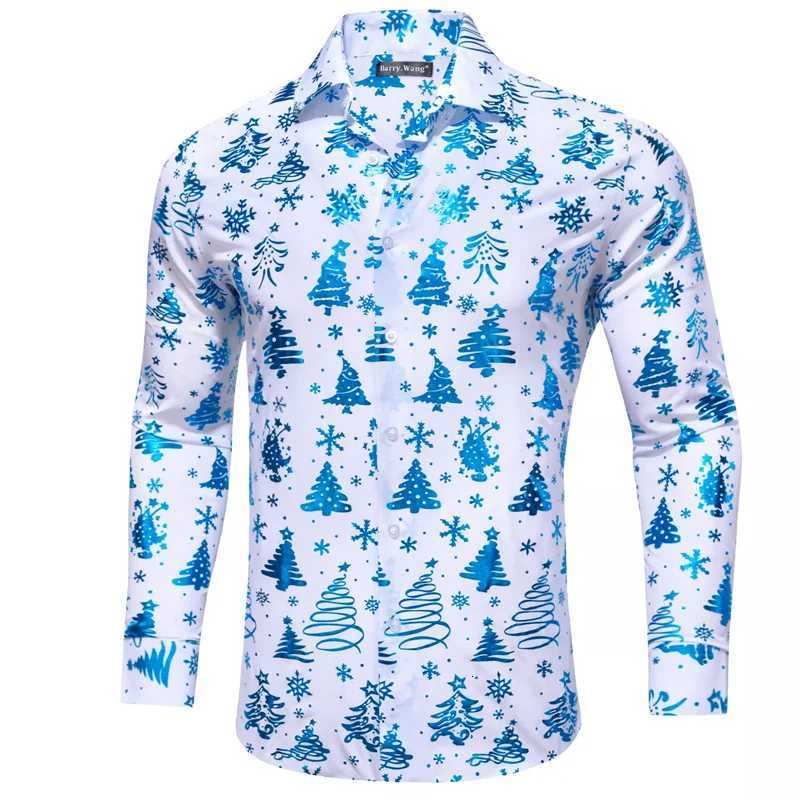 New 2024 Christmas Mens Popular Long Sleeved Shirt Fashionable Long Sleeved Street Casual Shirt High-quality Party Shirt K251110