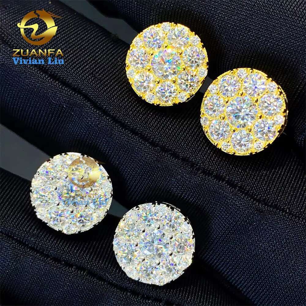 Fine Jewelry Wholesale Price S925 Sterling Silver Luxury Women Fashion Vvs Moissanite Stud Earrings