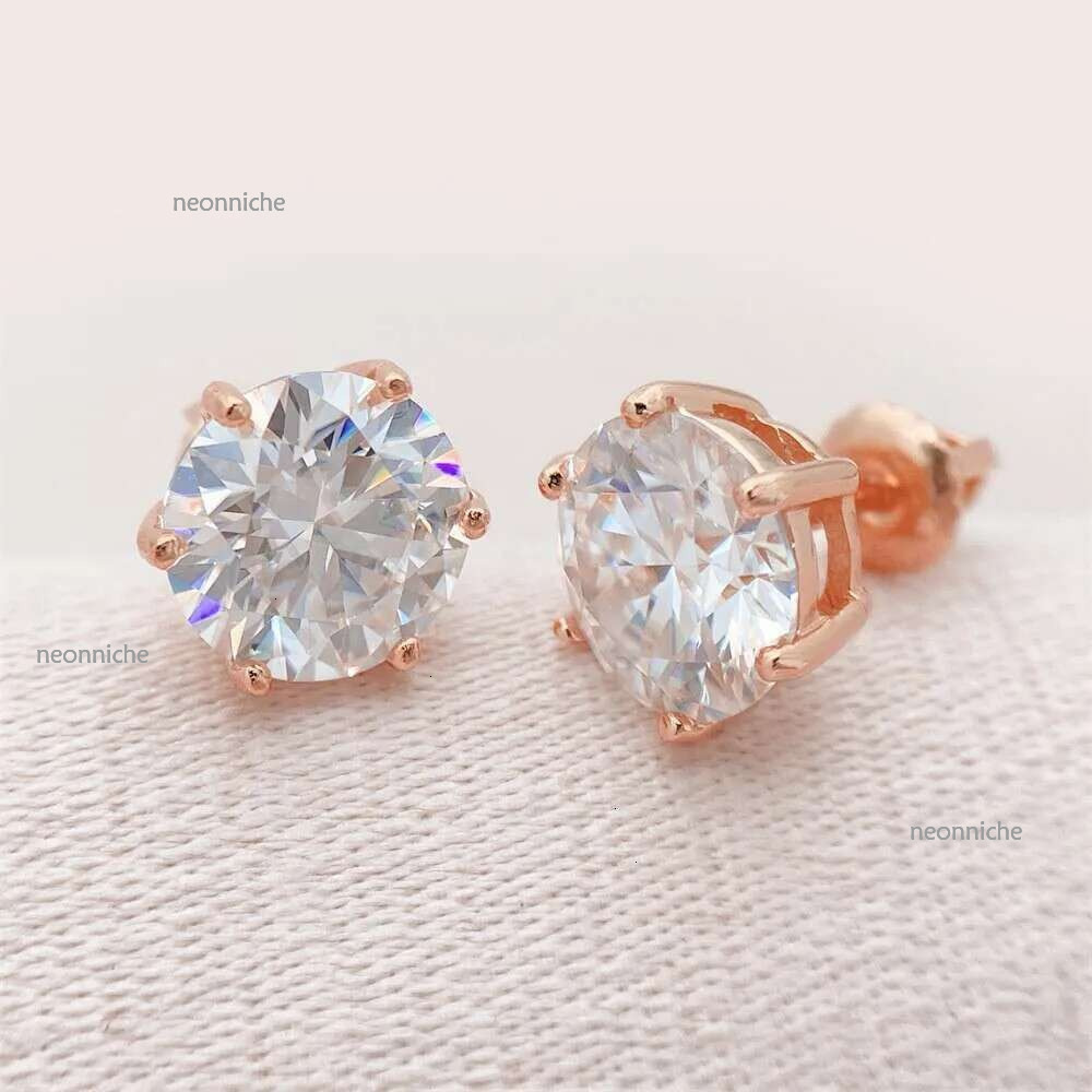 pass dia tester vvs1 moissanite designer for women sterg sier 6 prong stud earrings plated gold mens earring jewelry valentines day gift