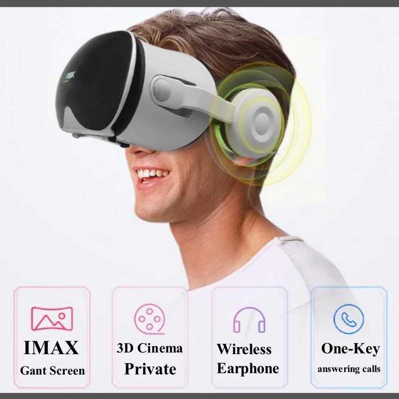 J70 4K Wireless Virtual Reality VR Glasses Stereo 3D Video Google Cardboard Box Helmet Smartphone Max 6.7 M250411