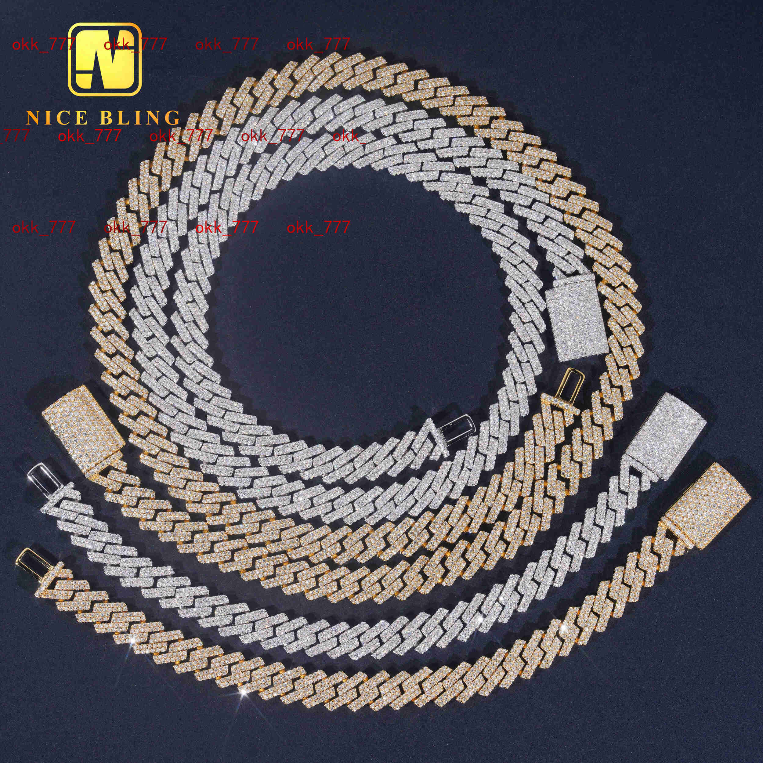 Hot Sale 10mm Diamond Iced Out Cuban Link Chain Custom Hip Hop Jewelry Necklace VVS Moissanite Necklace Bracelet