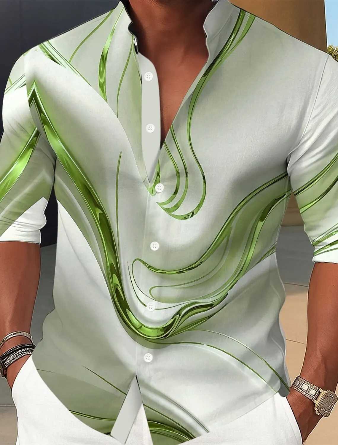 Mens Marble Abstract Liquid Art Shirt Button Up Shirt Turndown Collar Shirt Long Sleeve Casual Outdoor Vacation Spring Fall K251110