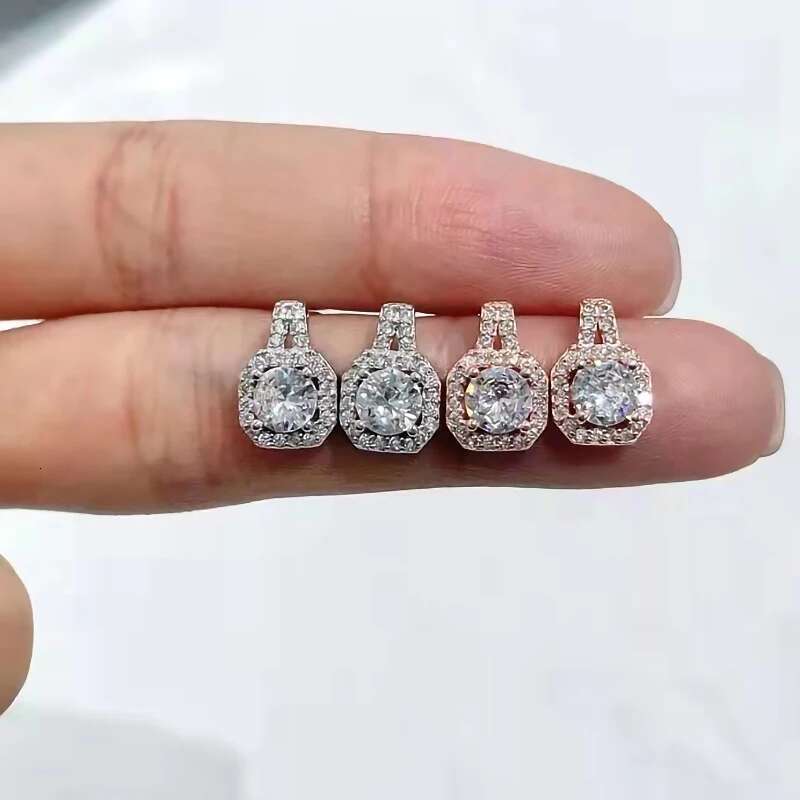 Luomansi Genuine 1CT D Color Moissanite Diamond Earrings 100% S925 Sterling Silver Super Shiny Wedding Jewelry