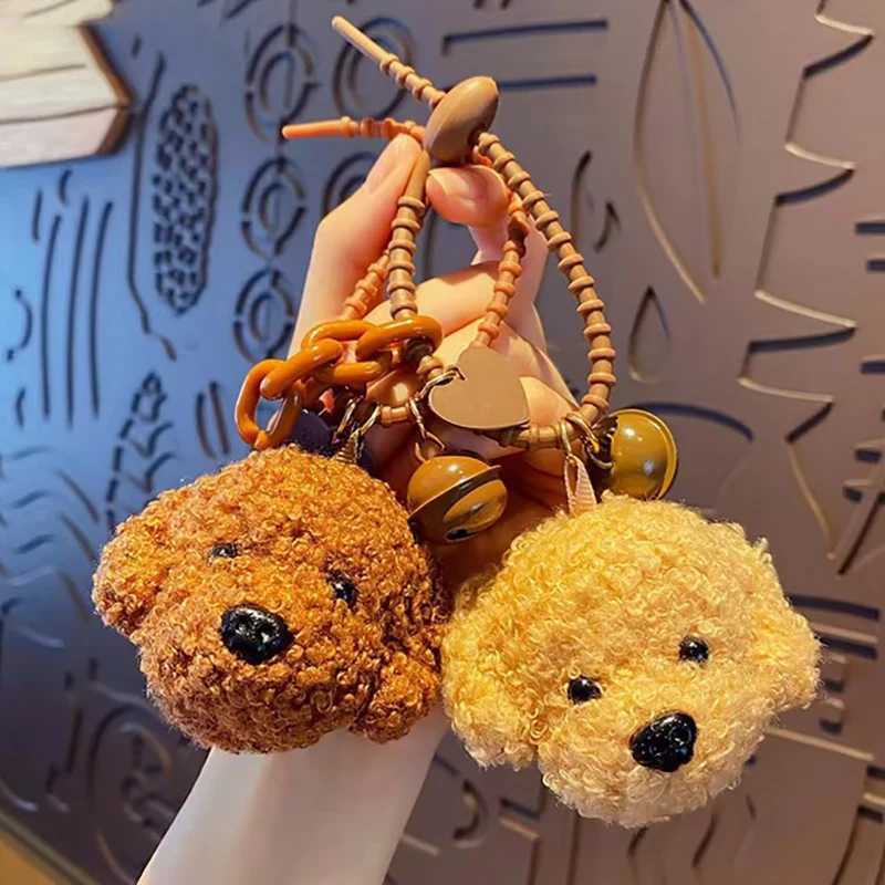 New plush teddy dog pendant keychain suitable for women girls car keychains pocket charm DIY accessories couple gifts W250411