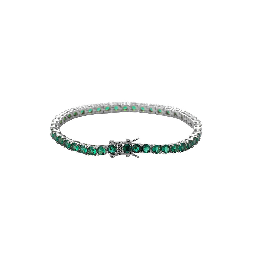 Hip Hop Iced Out Green Zircon tennis bracelet 4mm 7inch 8inch Brass Bracelet Jewelry CZ Bracelet BB203 250408