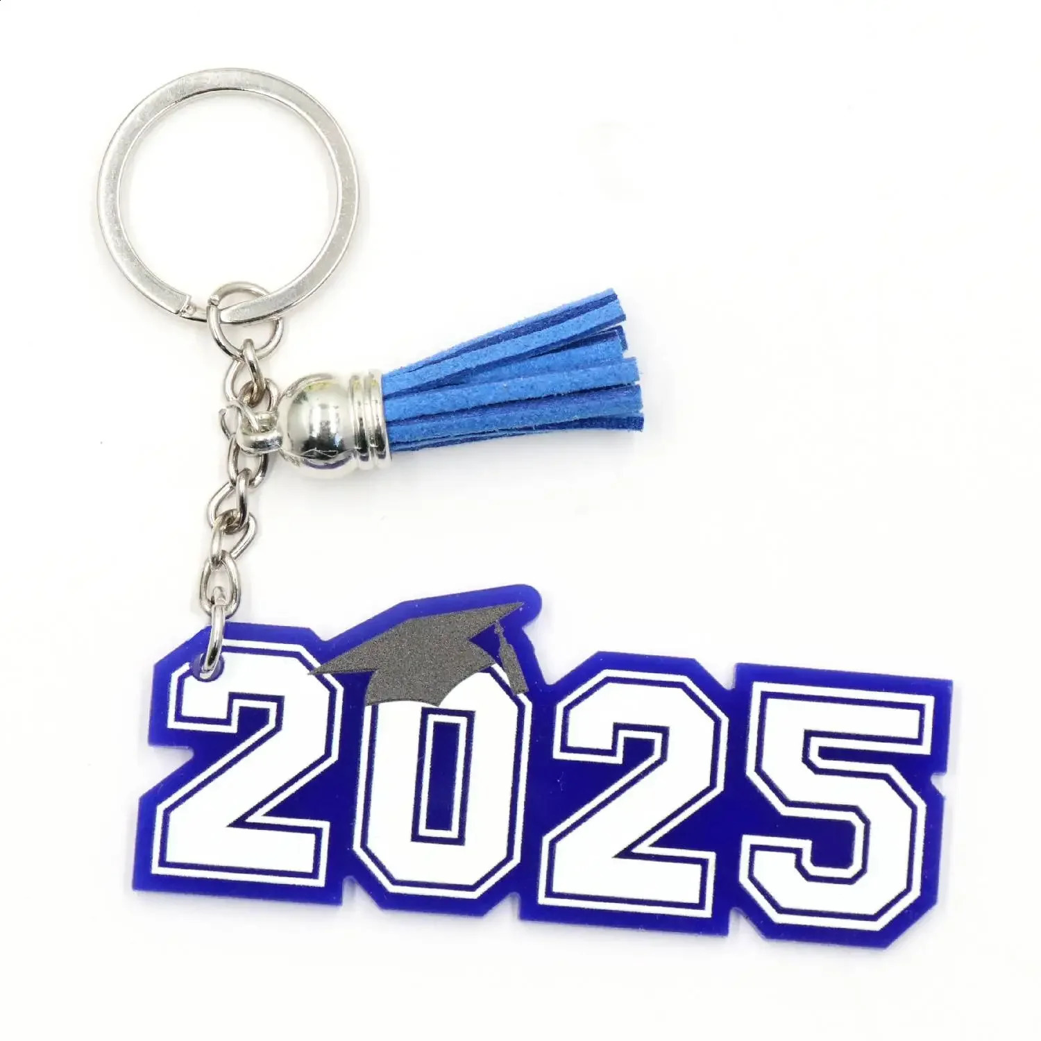 ZSHKH1364 Graduation Season UV Acrylic Keychain Laser Cutting Blue and Red Gift Keys 250410