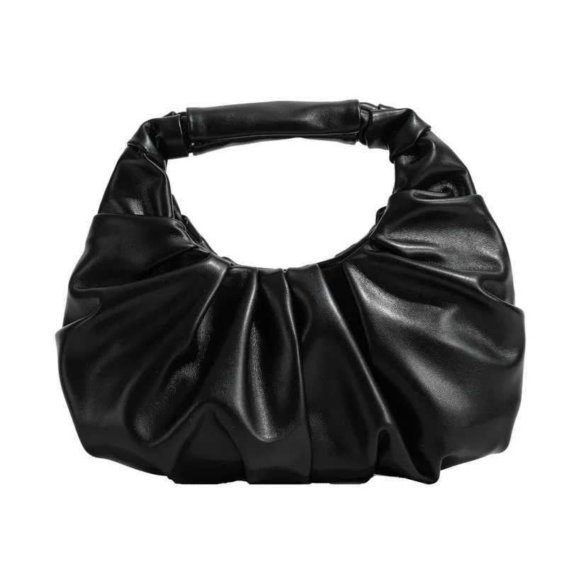 Fashion pleated womens handbag PU cloud bag casual tote bag shopping shoulder bag womens handbagT25041111