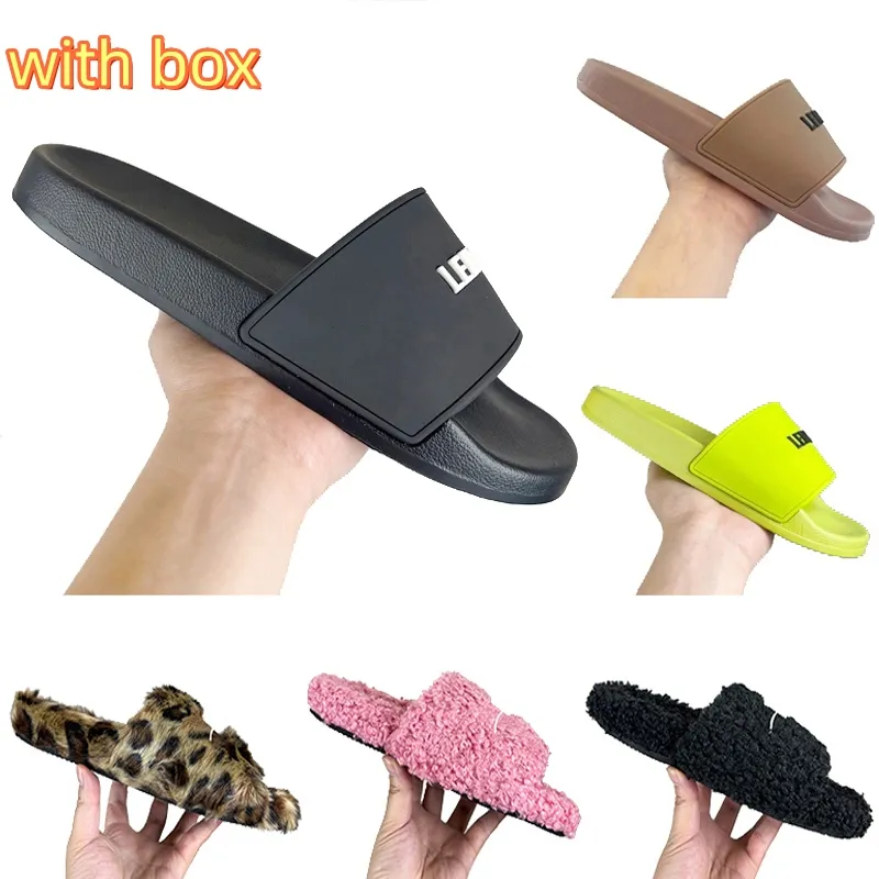 slides shoes slippers designer slides mens shoes Sandals Slides sandals Furry Slippers Men Women Luxury Designer Sandals Lady Wool Fur Fluffy Letters Slides Black