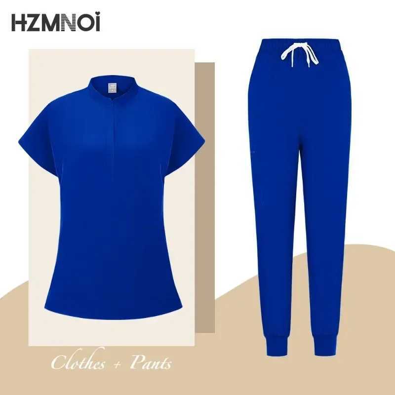 Multicolor Scrubs Uniform Short Slve Tops+jogger Pants Nursing Uniform Women Pet Doctor Medical Surgery Workwear Surgical Sets X2504101