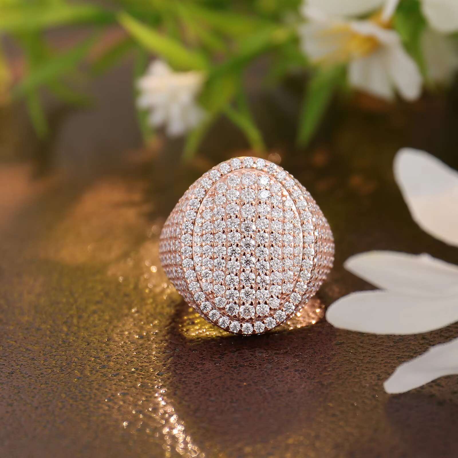 18k Rose Gold Women and Men Wedding Engagement Couple Ring Vvs Moissanite Diamond Rings 10k 14k Hiphop Style Full Diamond Ring