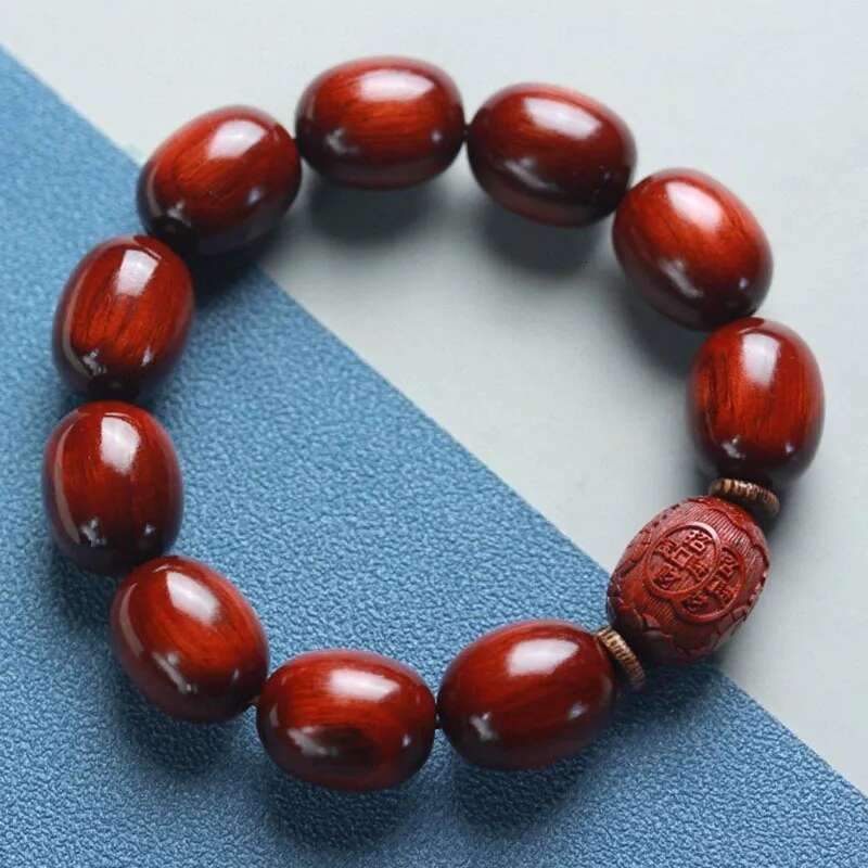Bead Bracelet Leaf 1.5X2.0 Jujube Rosewood Small Hole Buddha Beads Set