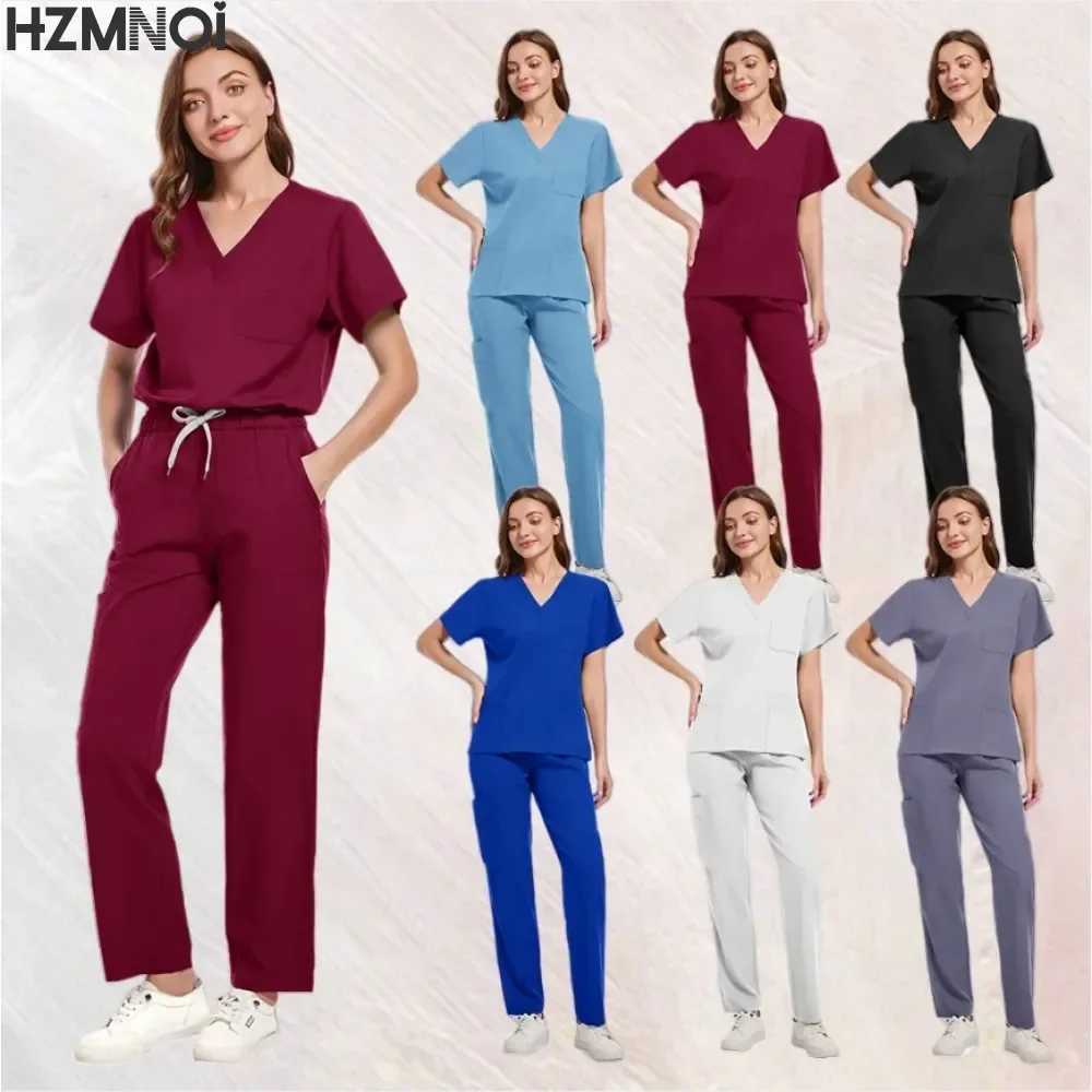 Fashionable Scrub Designs Women Jogger Clinic Nurse Uniforms Medical Dentistry Nursing Scrubs Uniforms Sets Hospital Uniforms X250410
