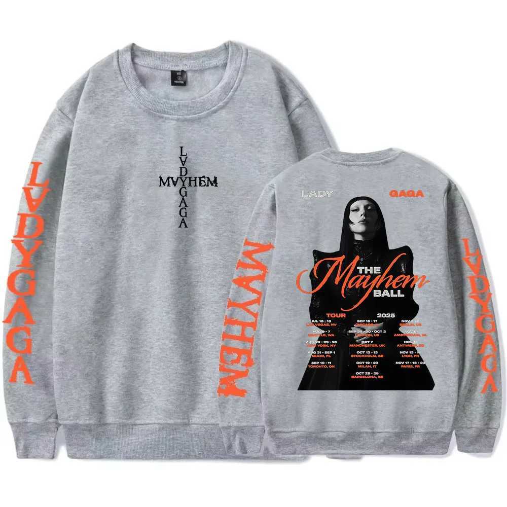 Lady Gaga The Mayhem Tour 2025 Sweatshirt Round Neck Long SLeeve Pullovers Men Women Clothing Graphic Printing Hoodies Male M251111
