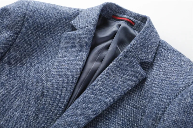 Autumn and Winter Top Quality Sheep Wool Fashion Business Blazers JacketsClassic Menswear Casual Gray Blue Blazer 251110