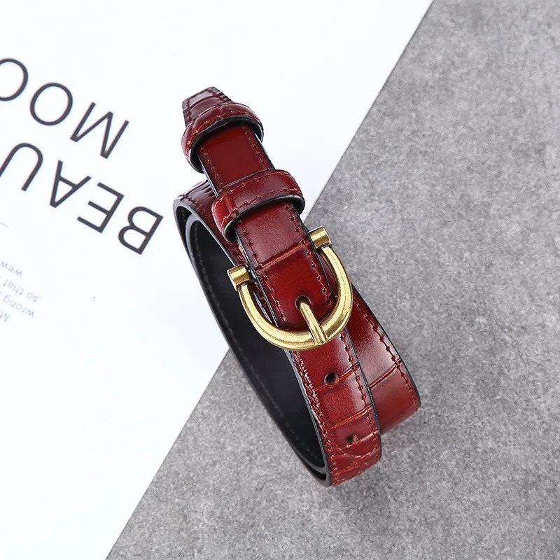 Womens Belt Pattern Decorative Versatile Jeans Set Dress Fashion Accessories Leather Black Trouser Belt 18cm 251031