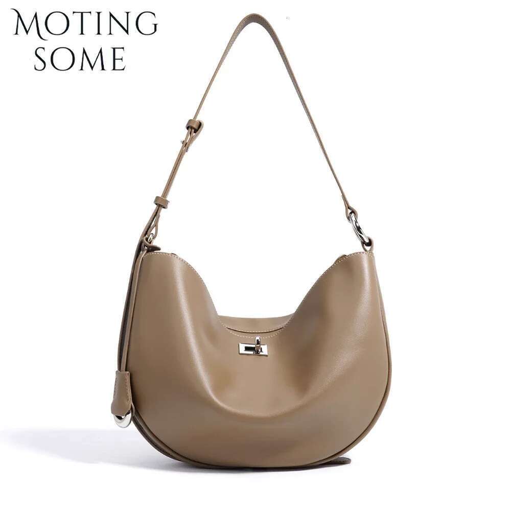 Motingsome 2025 New Designer Uy Hobos Bags Woman High Quality Natural Cow Genuine Leather Handbag Fashion Underarm Purses