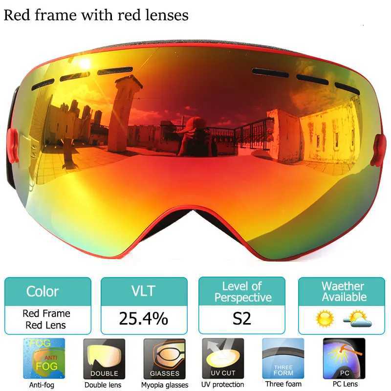 UV400 Double Layers Anti-fog Ski Goggles Lens Ski Mask Glasses Skiing Snow Snowboard Eyewear Mirror Polarize Goggles for Men K251110