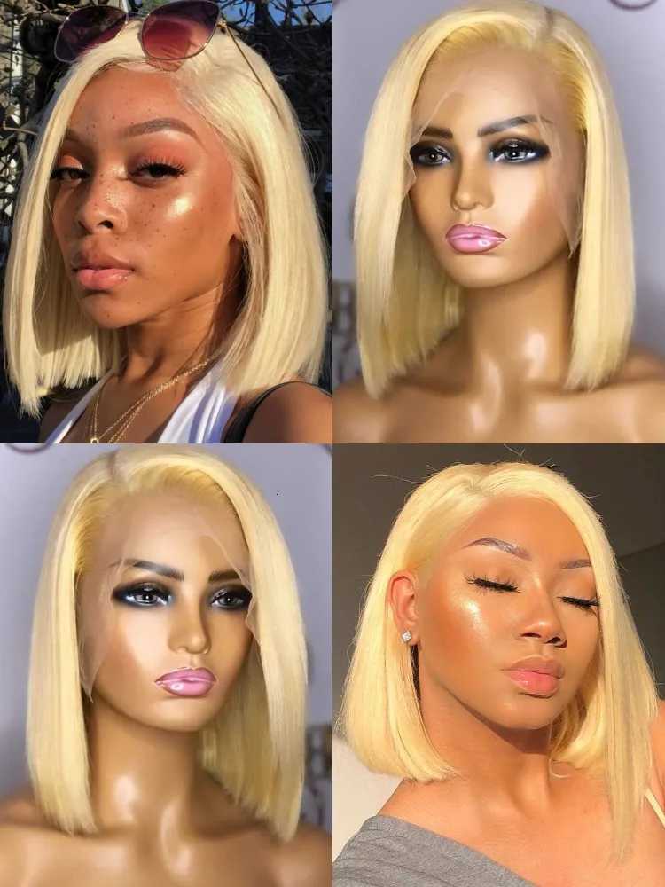 13x4 13x6 613 HD Blonde Bob Hair Wig Human Hair Lace Frontal Wig Brazilian Straight Bob Wig Lace Front Human Hair Wigs For WomenT251111